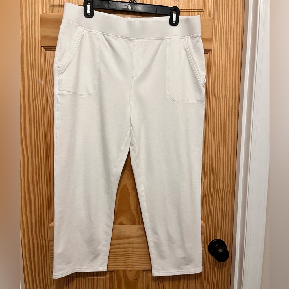 Talbots White Cropped Ponte Pants